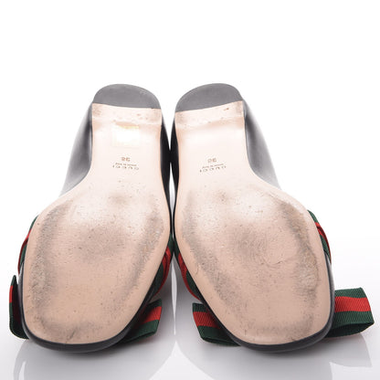 Gucci Calfskin Web Bow Ballerina Flats 38 Black 6 of 10