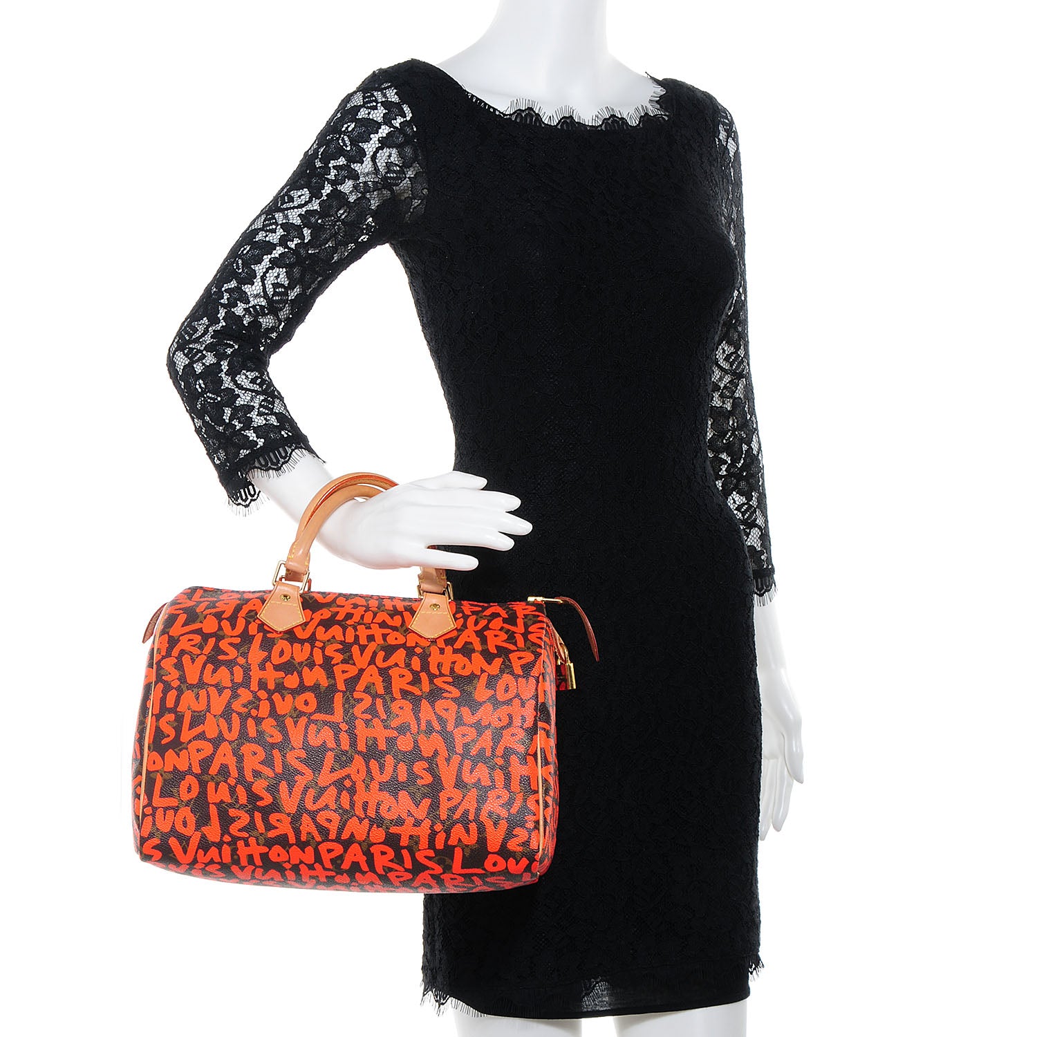 Louis Vuitton Monogram Graffiti Speedy 30 Orange 2 of 7
