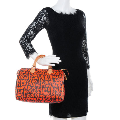 Louis Vuitton Monogram Graffiti Speedy 30 Orange 2 of 7