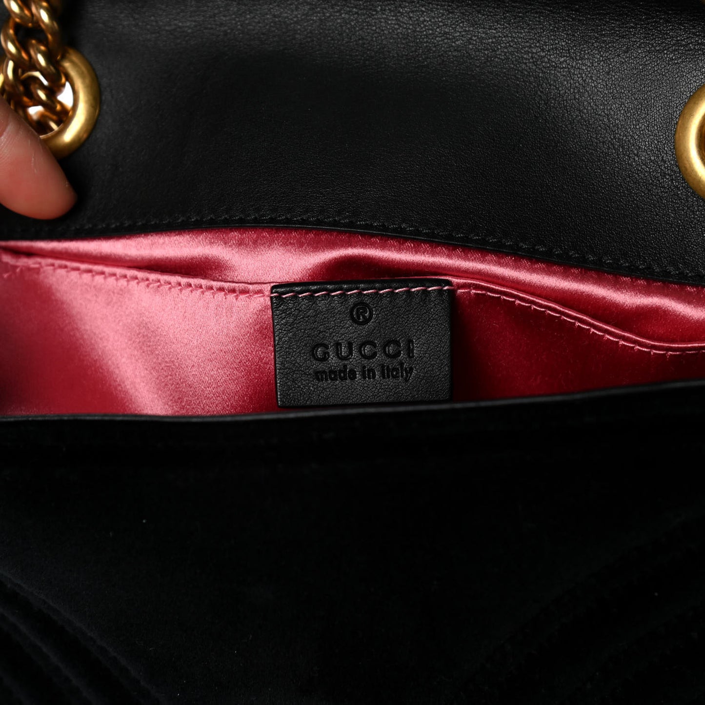Velvet Matelasse Mini GG Marmont Shoulder Bag Black