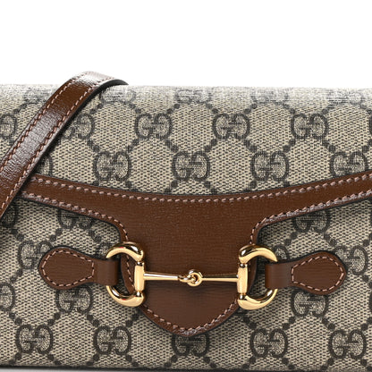 Gucci GG Supreme Monogram Textured Dollar Calfskin Mini Horsebit 1955 Shoulder Bag Beige Brown Sugar 8 of 10