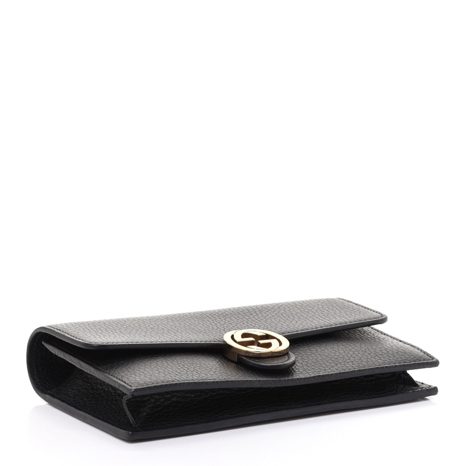 Gucci Dollar Calfskin Interlocking G Chain Wallet Black 4 of 12