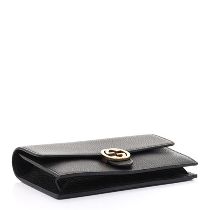 Gucci Dollar Calfskin Interlocking G Chain Wallet Black 4 of 12