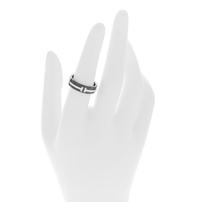 Tiffany Sterling Silver Titanium Tiffany T Wide Band Ring 54 7 2 of 5