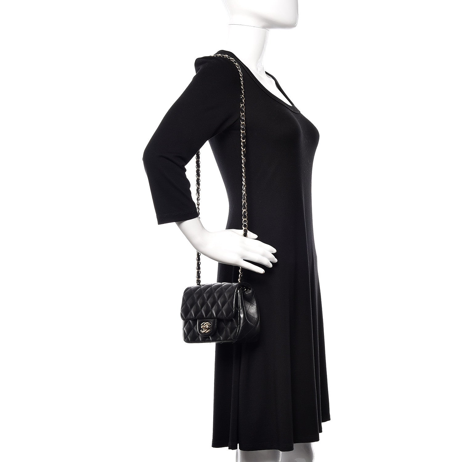 Chanel Lambskin Quilted Mini Square Flap Black 2 of 11