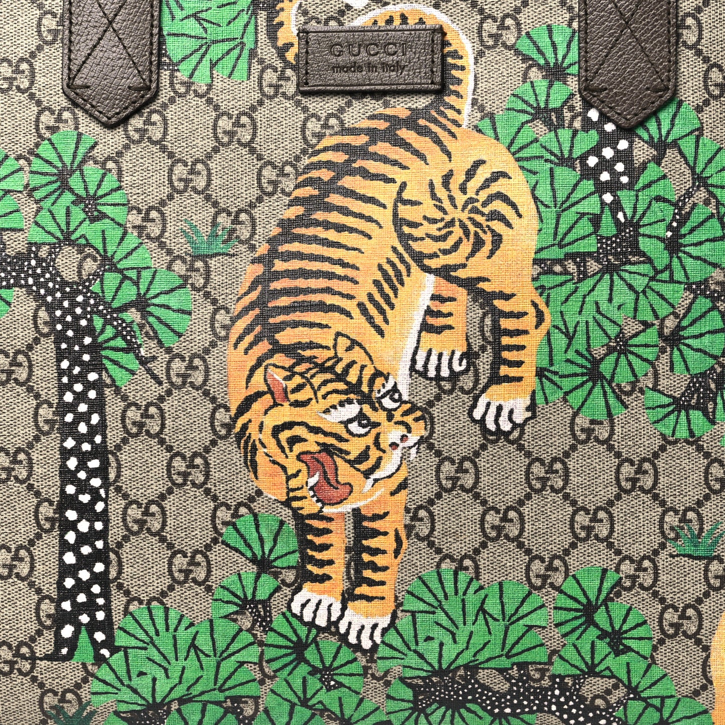GG Supreme Monogram Bengal Medium Shopping Tote Beige Yard
