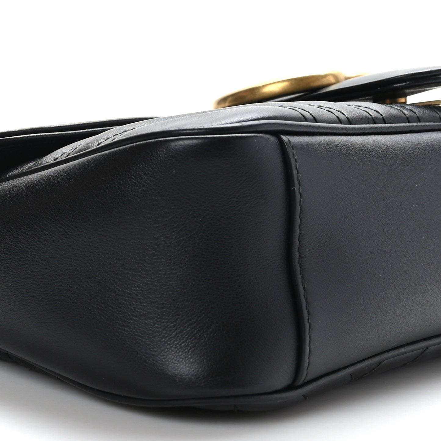 Calfskin Matelasse Small GG Marmont Shoulder Bag Black
