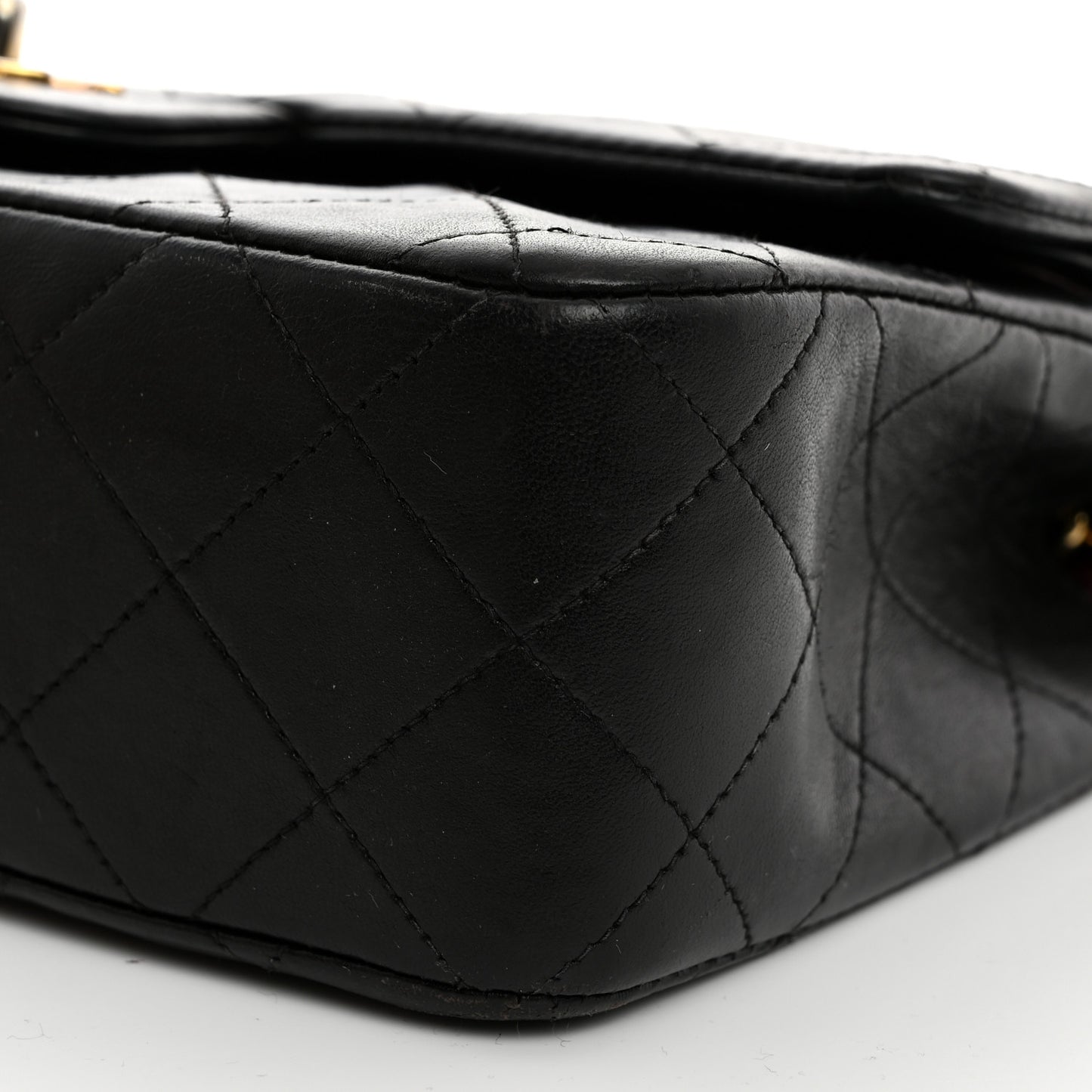 Lambskin Quilted Small Double Flap Black