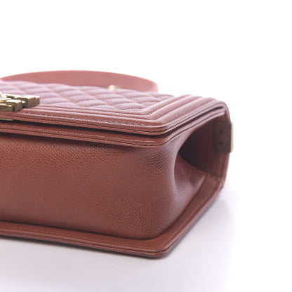 Chanel Caviar Quilted Medium Boy Flap Dark Orange 12 of 13