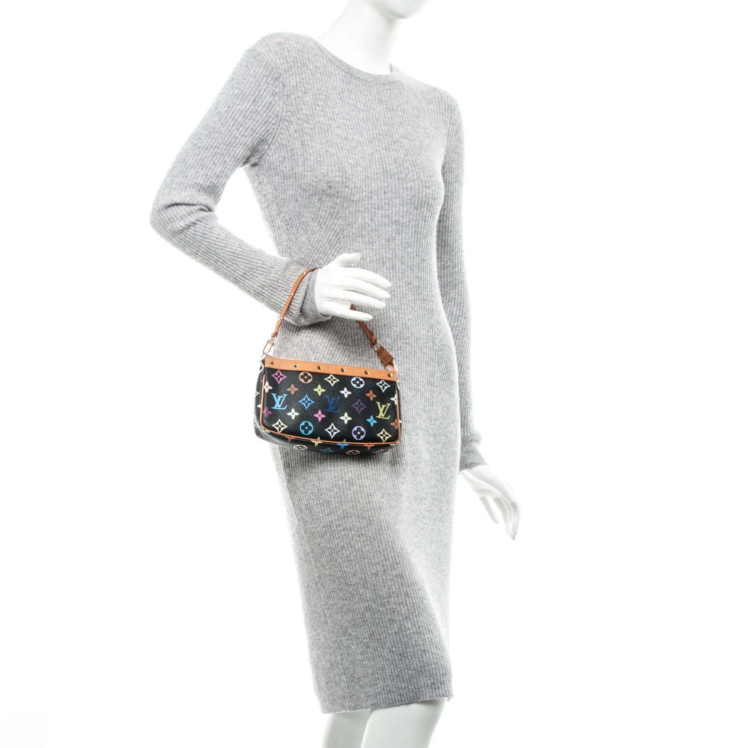 Louis Vuitton Monogram Multicolor Pochette Accessories Black 2 of 8