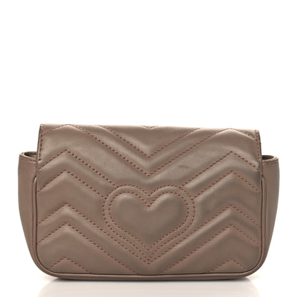 Gucci Calfskin Matelasse Super Mini GG Marmont Shoulder Bag Porcelain Rose 8 of 8