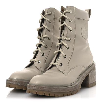 Hermes Calfskin Bridge Ankle Boots 38 Beige Grege 4 of 15