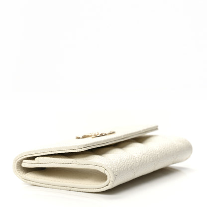 Chanel Caviar Quilted Chain CC Flap Card Holder White 4 of 9