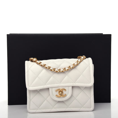 Chanel Caviar Quilted Mini Sweet Classic Flap White 11 of 11