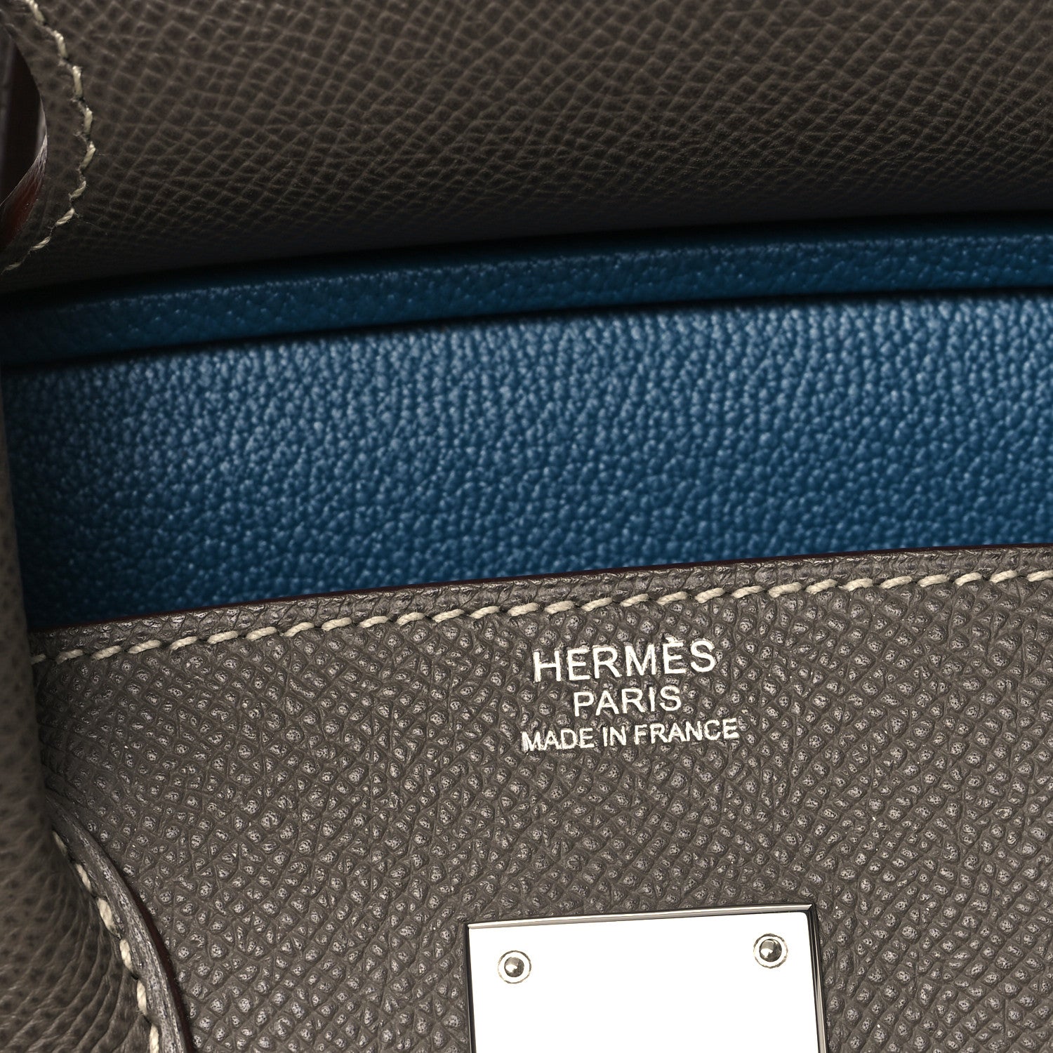 Hermes Epsom Verso Birkin 30 Etoupe Bleu Izmir 6 of 12