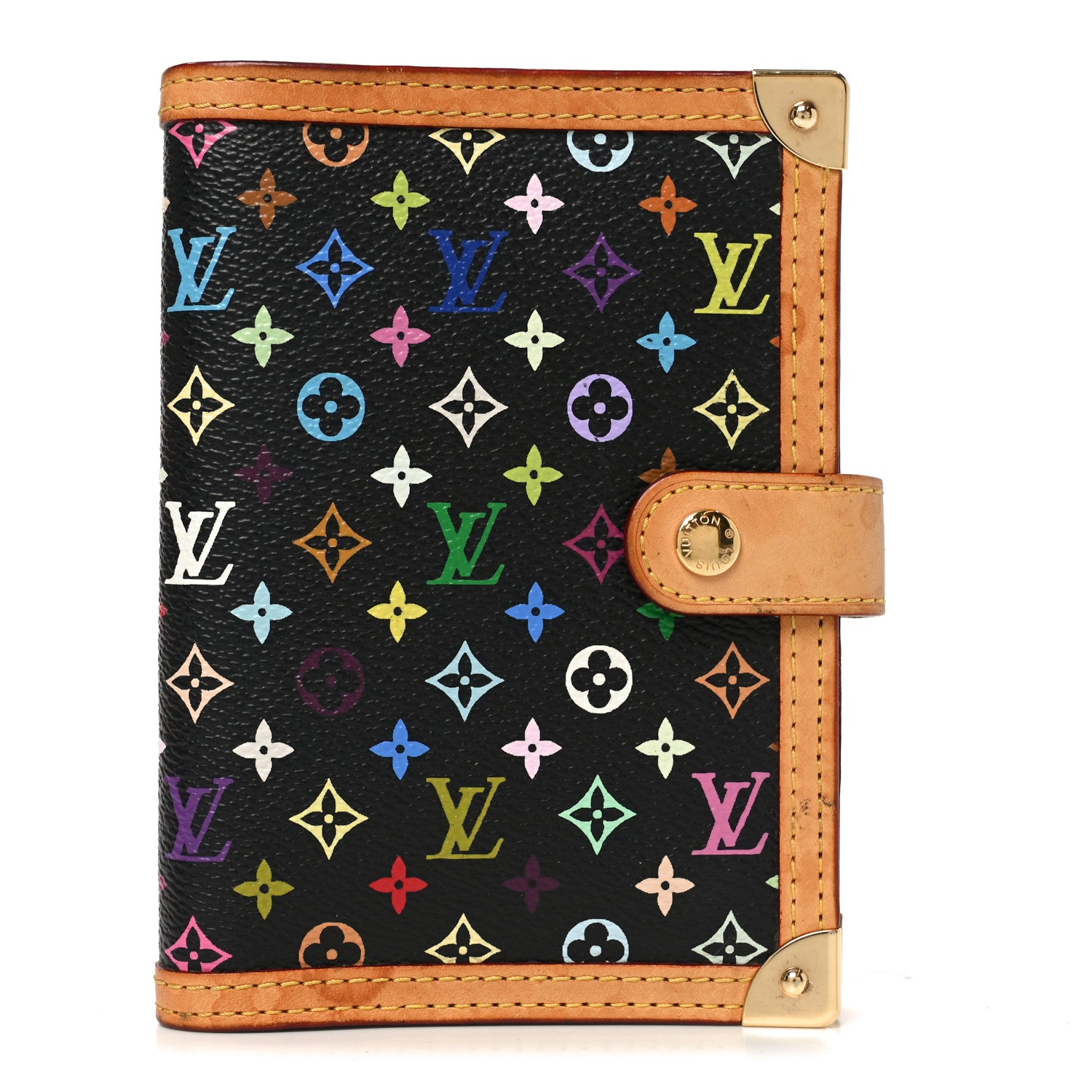 Louis Vuitton Monogram Multicolor Small Ring Agenda Cover Black 1 of 7