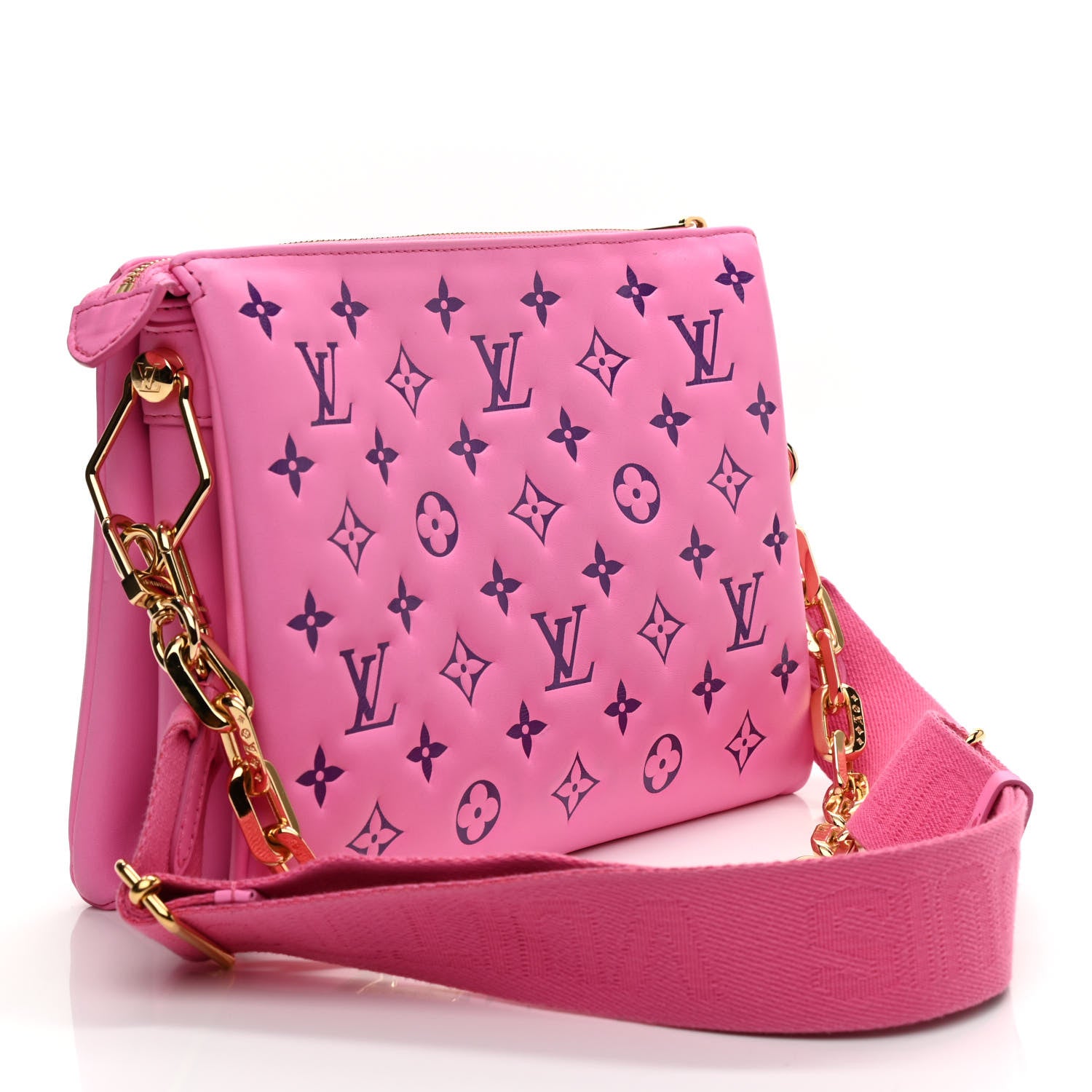 Louis Vuitton Lambskin Embossed Monogram Vuittamins Coussin PM Rose Violet 3 of 11