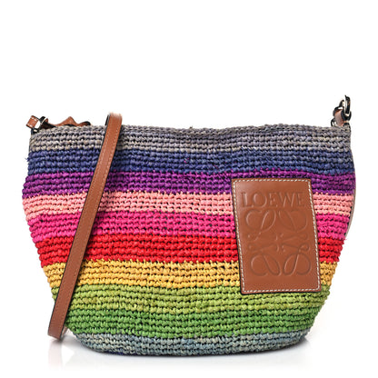 Loewe Raffia Paula's Ibiza Rainbow Crossbody Bag Tan 1 of 9