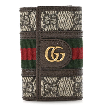 Gucci GG Supreme Monogram Web Ophidia 6 Key Holder Case Beige New Acero 1 of 8