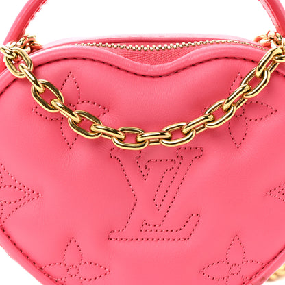 Louis Vuitton Calfskin Embroidered Monogram Pop My Heart Bag Pouch Dragon Fruit Pink 7 of 9