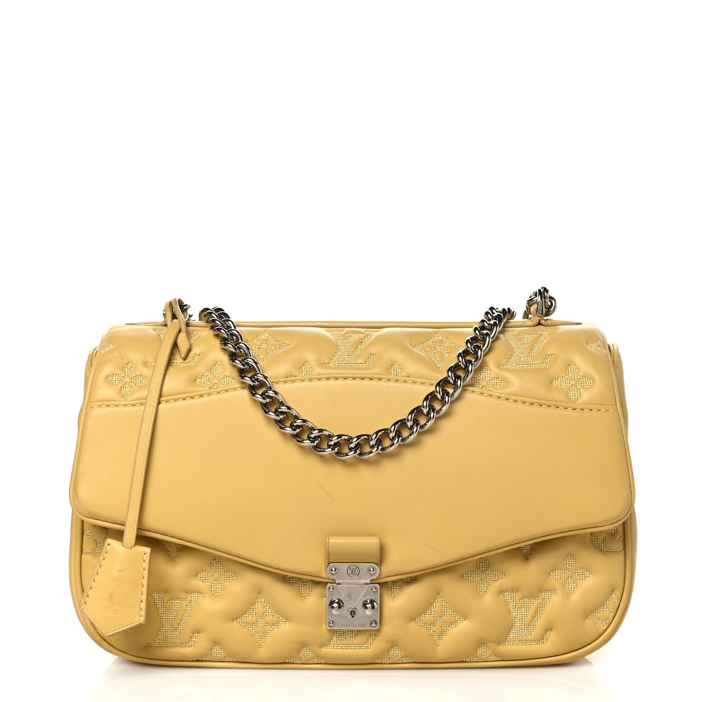Lambskin Mama Broderie Pochette Jaune Pale