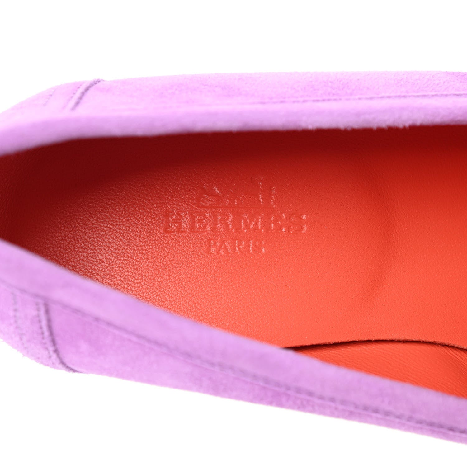 Hermes Suede Goatskin Womens Royal Loafers 36 Violet Parme 7 of 8