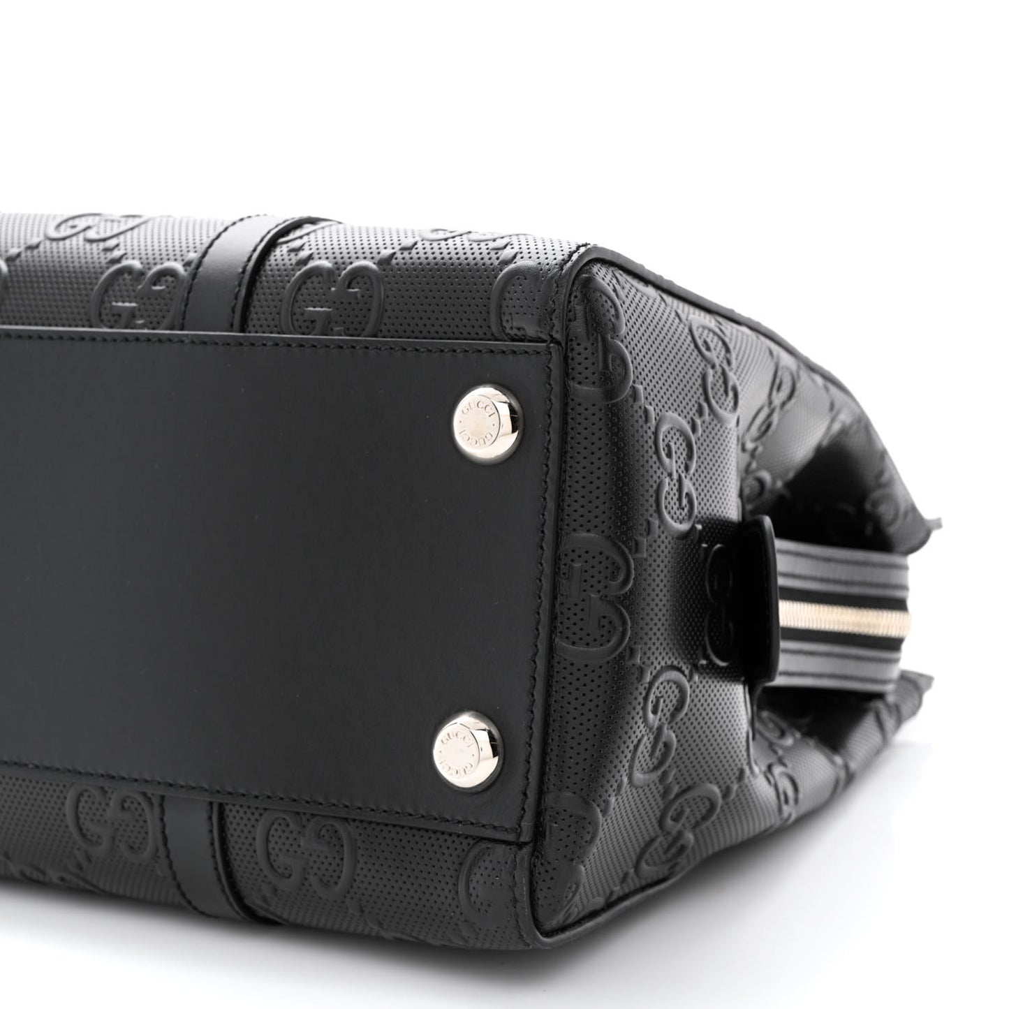 Calfskin GG Tennis Embossed Tote Bag Black