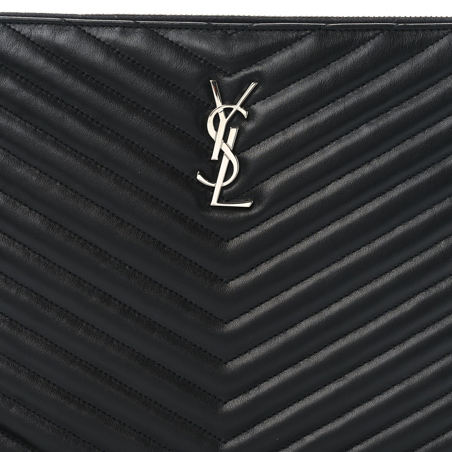 Saint Laurent Calfskin Matelasse Monogram Cassandre Tablet Pouch Black 6 of 8