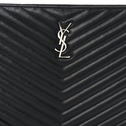 Saint Laurent Calfskin Matelasse Monogram Cassandre Tablet Pouch Black 6 of 8