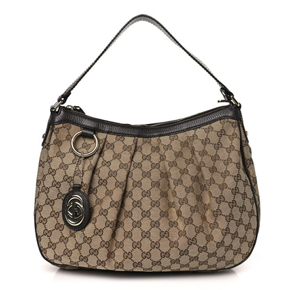 Gucci Monogram Medium Sukey Hobo Dark Brown 1 of 9