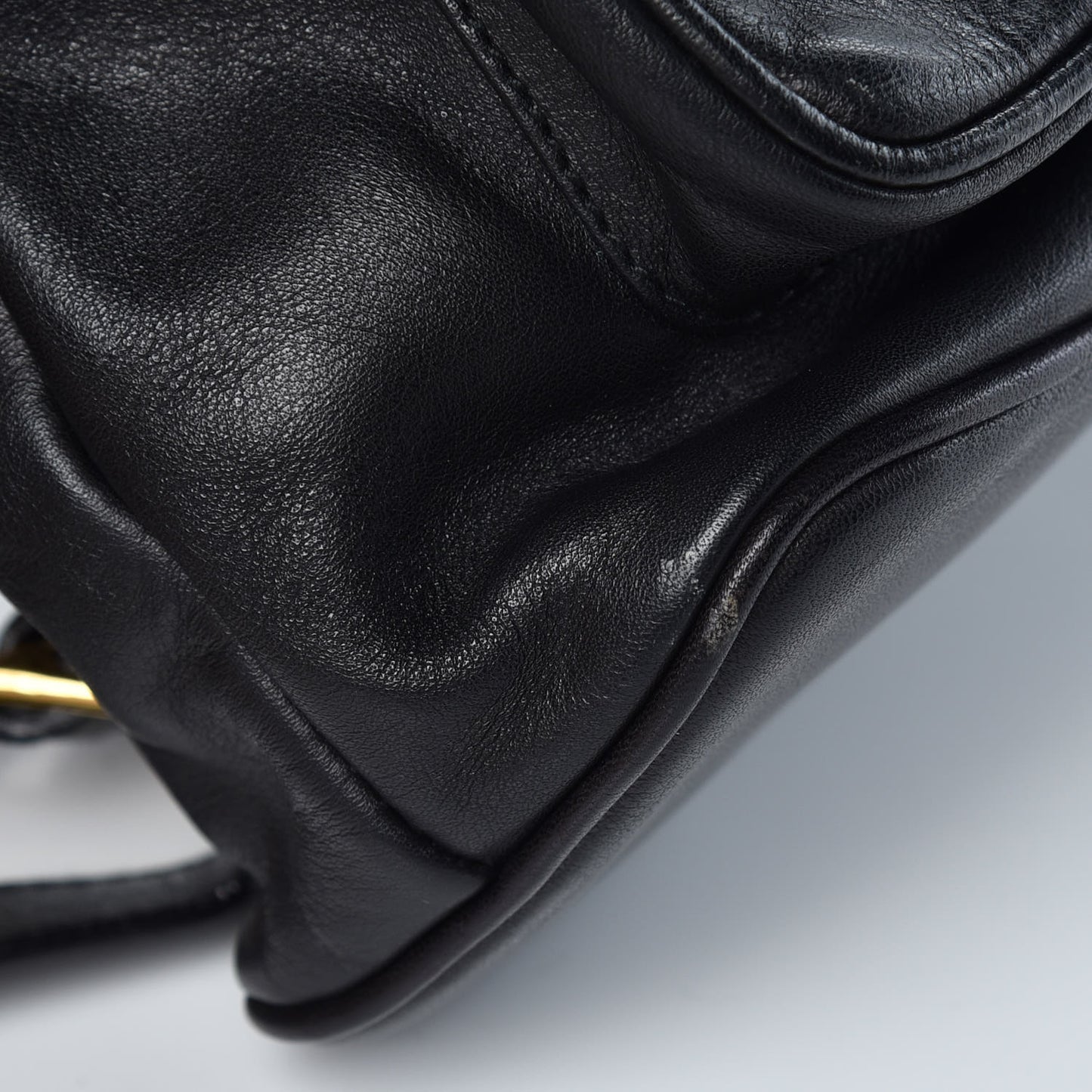 Calfskin Bamboo Backpack Black