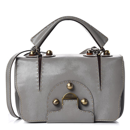 Fendi Glazed Calfskin Secret Code Satchel Grey 1 of 11