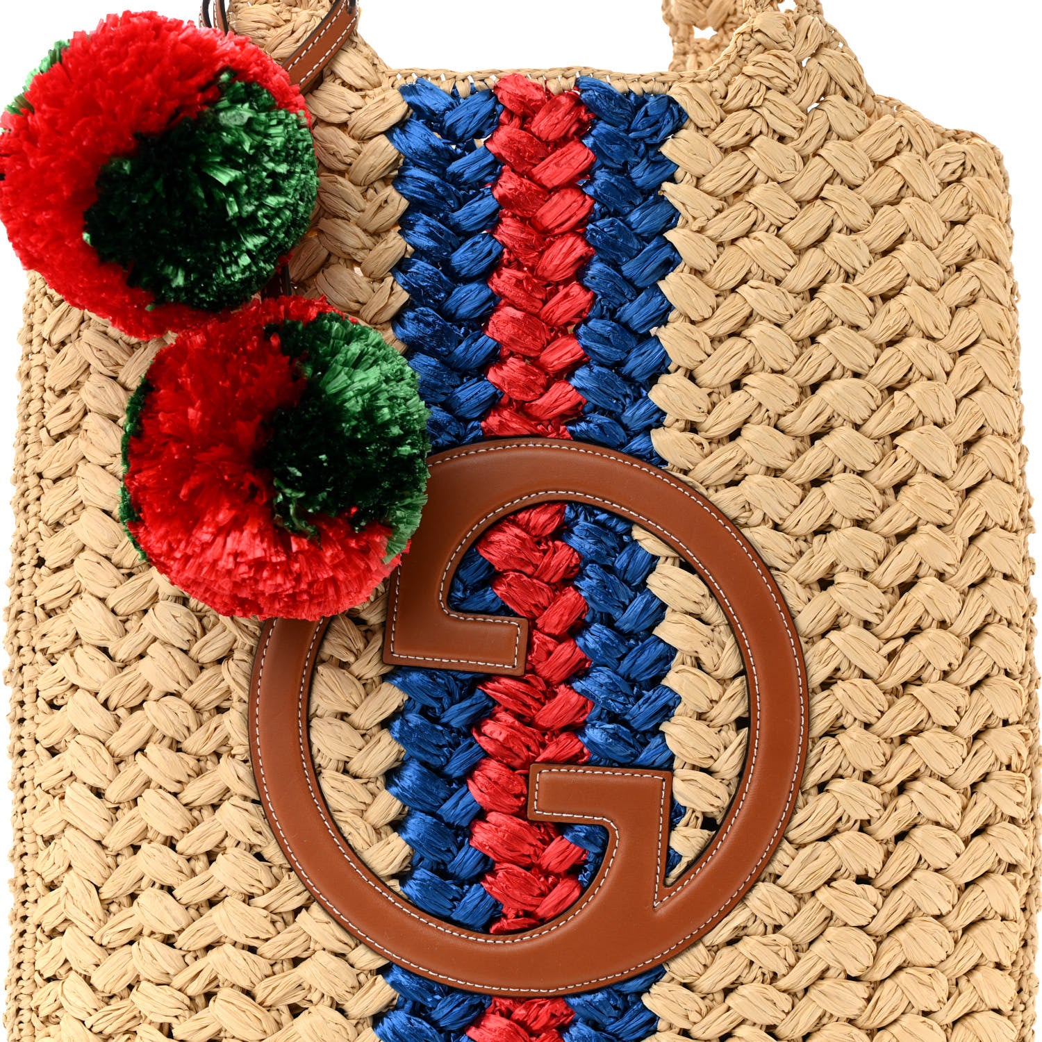 Gucci Raffia Effect Interlocking G Tote Bag Beige 8 of 11