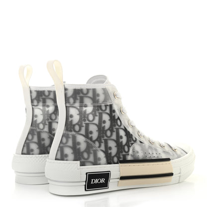 Christian Dior Technical Canvas Oblique Mens B23 High Top Sneakers 39 White Black 4 of 7