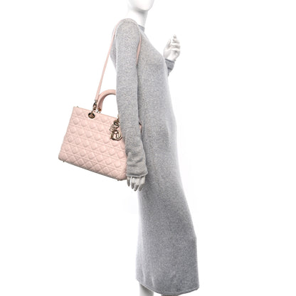 Christian Dior Lambskin Cannage Large Lady Dior Light Pink 2 of 10