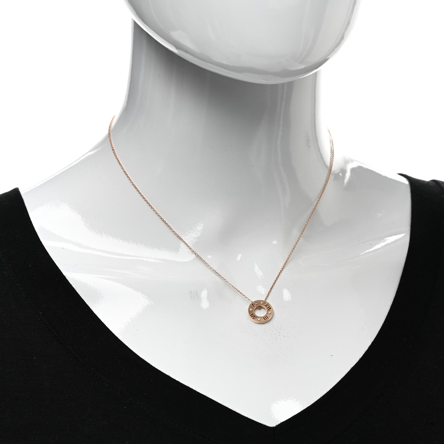 18K Rose Gold Diamond Atlas Pierced Pendant Necklace