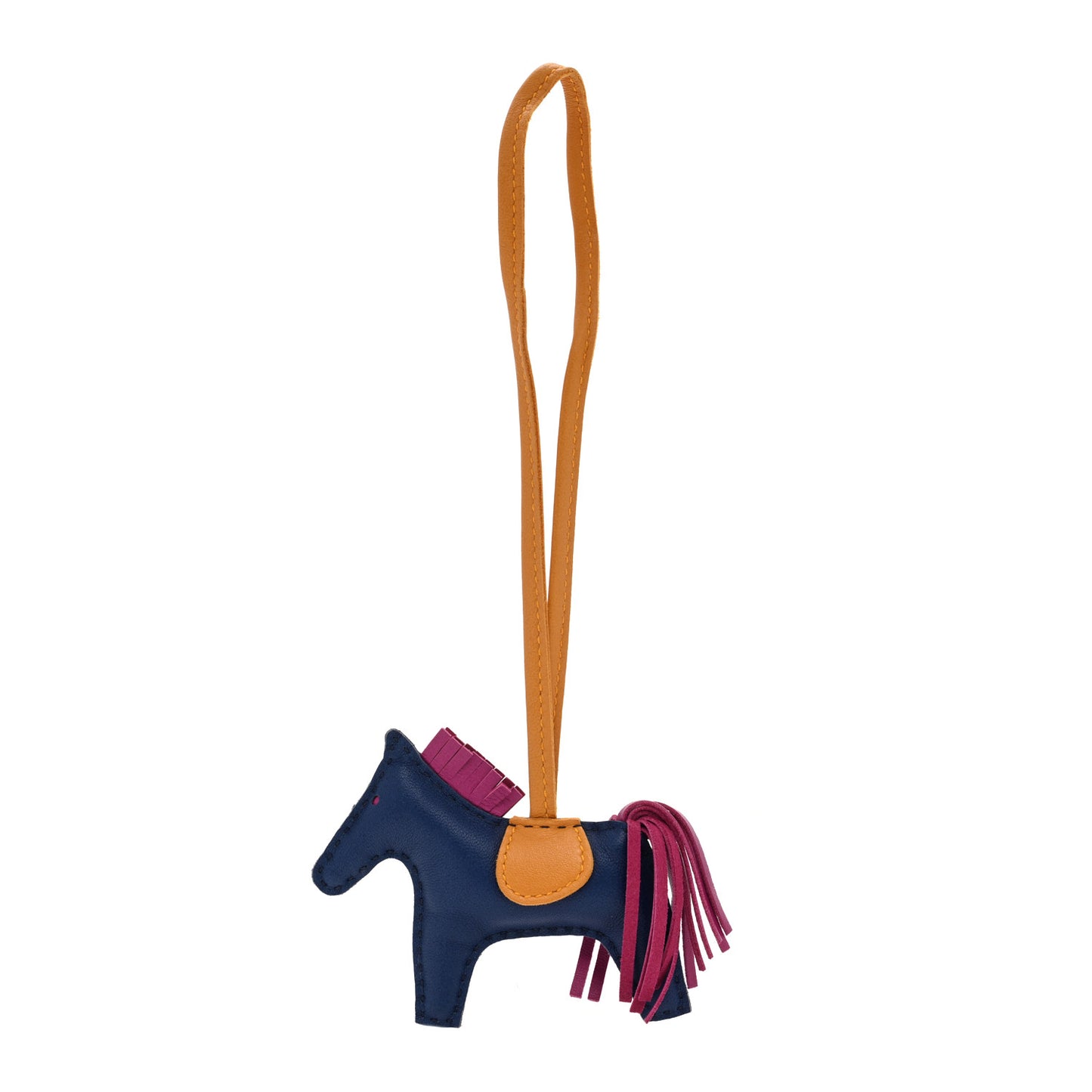 Milo Lambskin Grigri Rodeo Horse Bag Charm PM Bleu Saphir Rose Pourpre Bouton D'Or