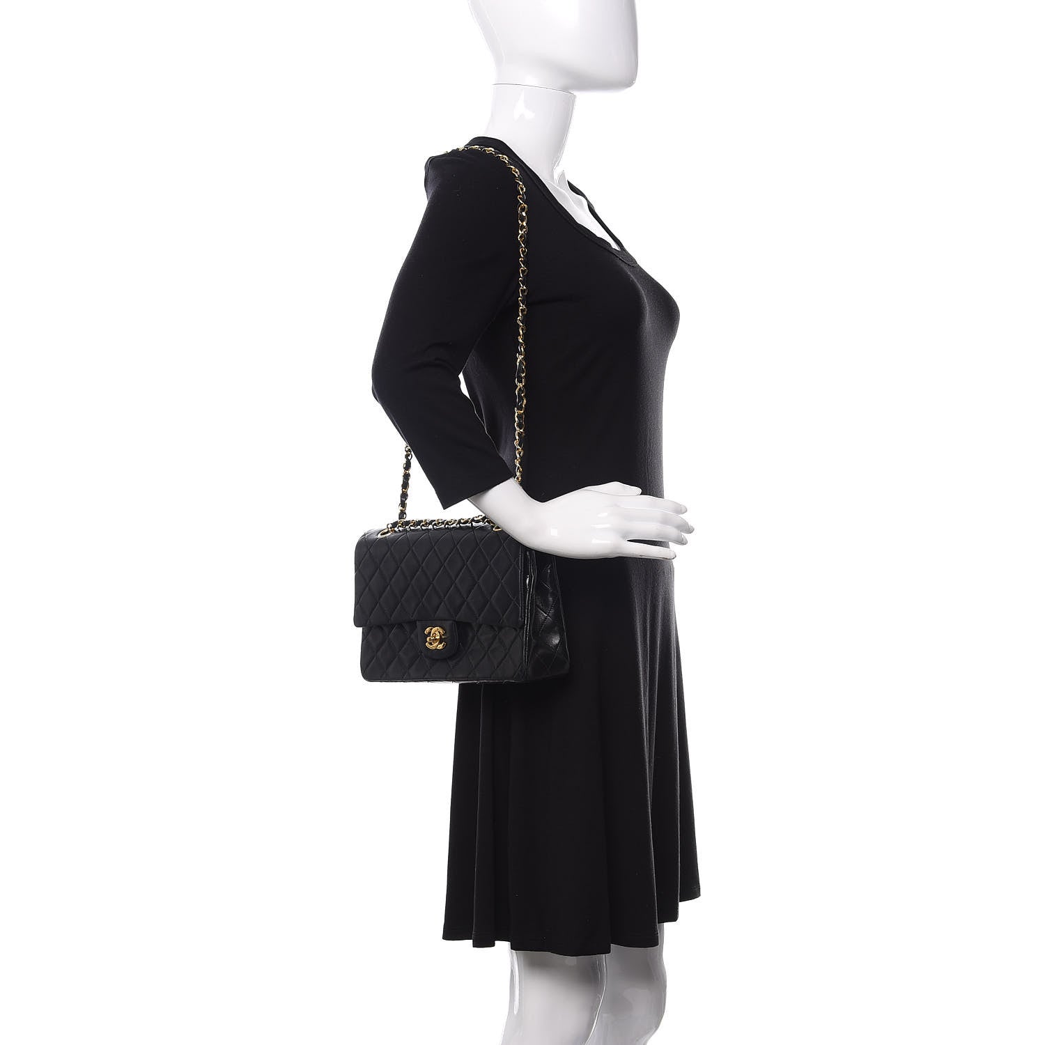 Chanel Lambskin Quilted Medium Double Flap Black 2 of 14