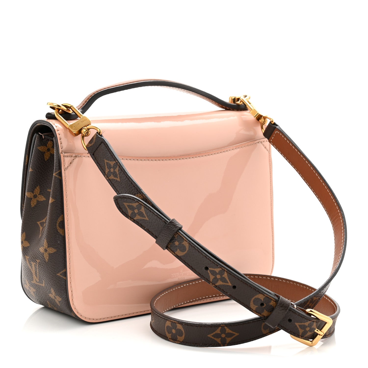 Louis Vuitton Patent Calfskin Monogram Cherrywood BB Rose Ballerine 3 of 12
