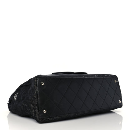 Chanel Calfskin Mesh Hidden Sequin CC Tote Black 4 of 10