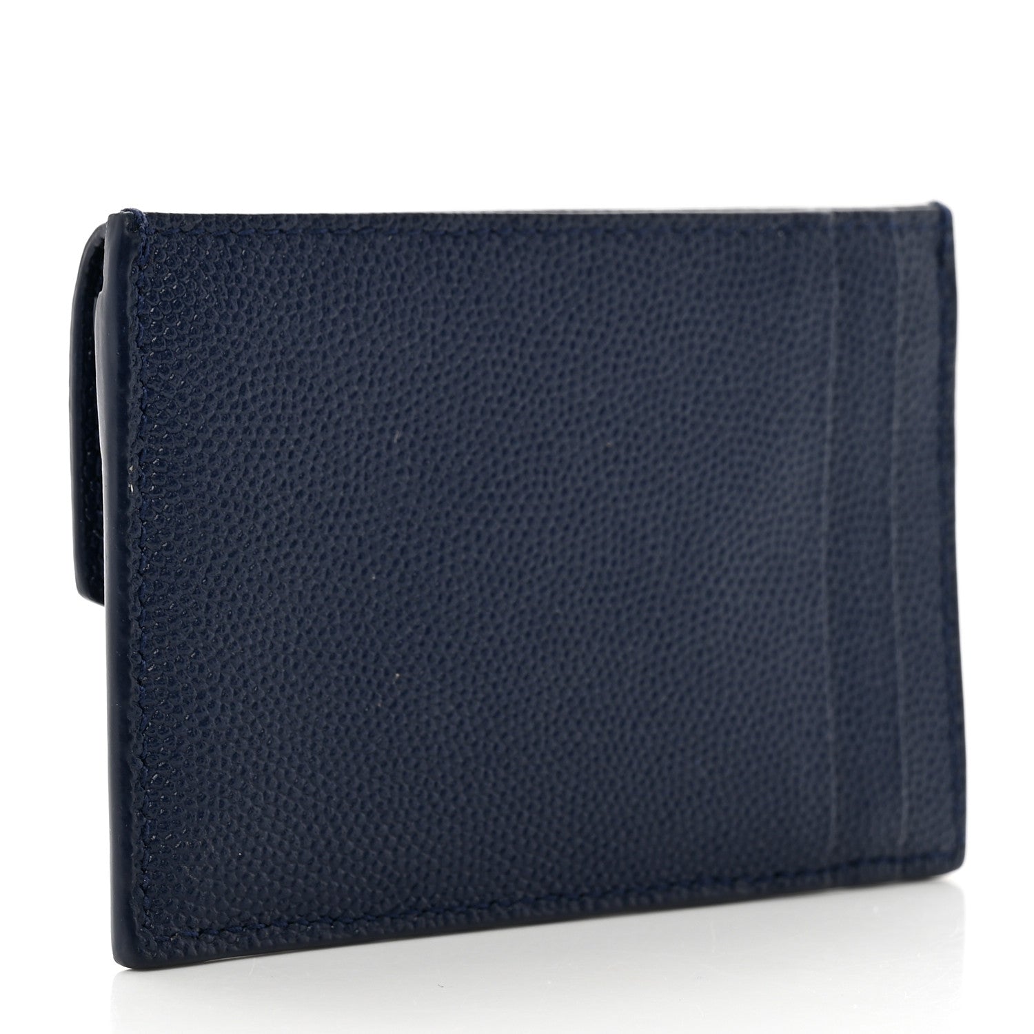 Saint Laurent Grain De Poudre Uptown Monogram Card Case Navy 3 of 8