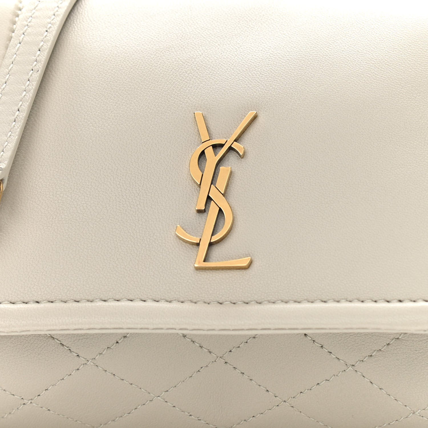 Saint Laurent Lambskin Quilted Monogram Mini Nolita Blanc Vintage 8 of 11