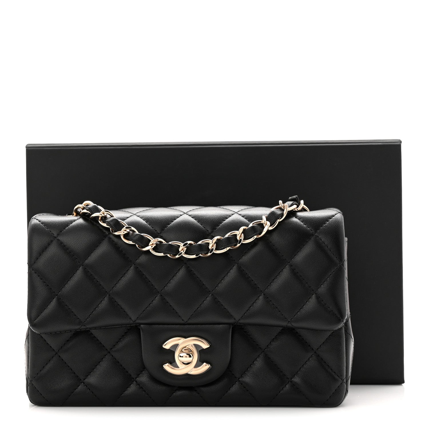 Chanel Lambskin Quilted Mini Rectangular Flap Black 11 of 11