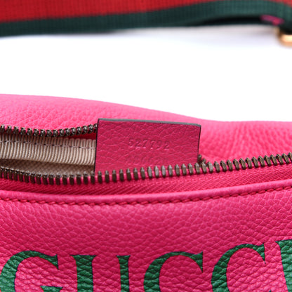 Gucci Grained Calfskin Small Logo Belt Bag Box Pink Green 9 of 12
