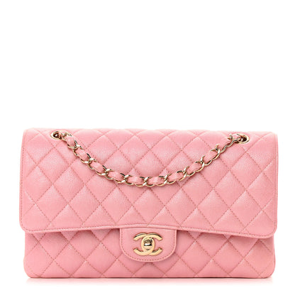 Chanel Iridescent Caviar Quilted Medium Double Flap Rose Pink 1 of 10