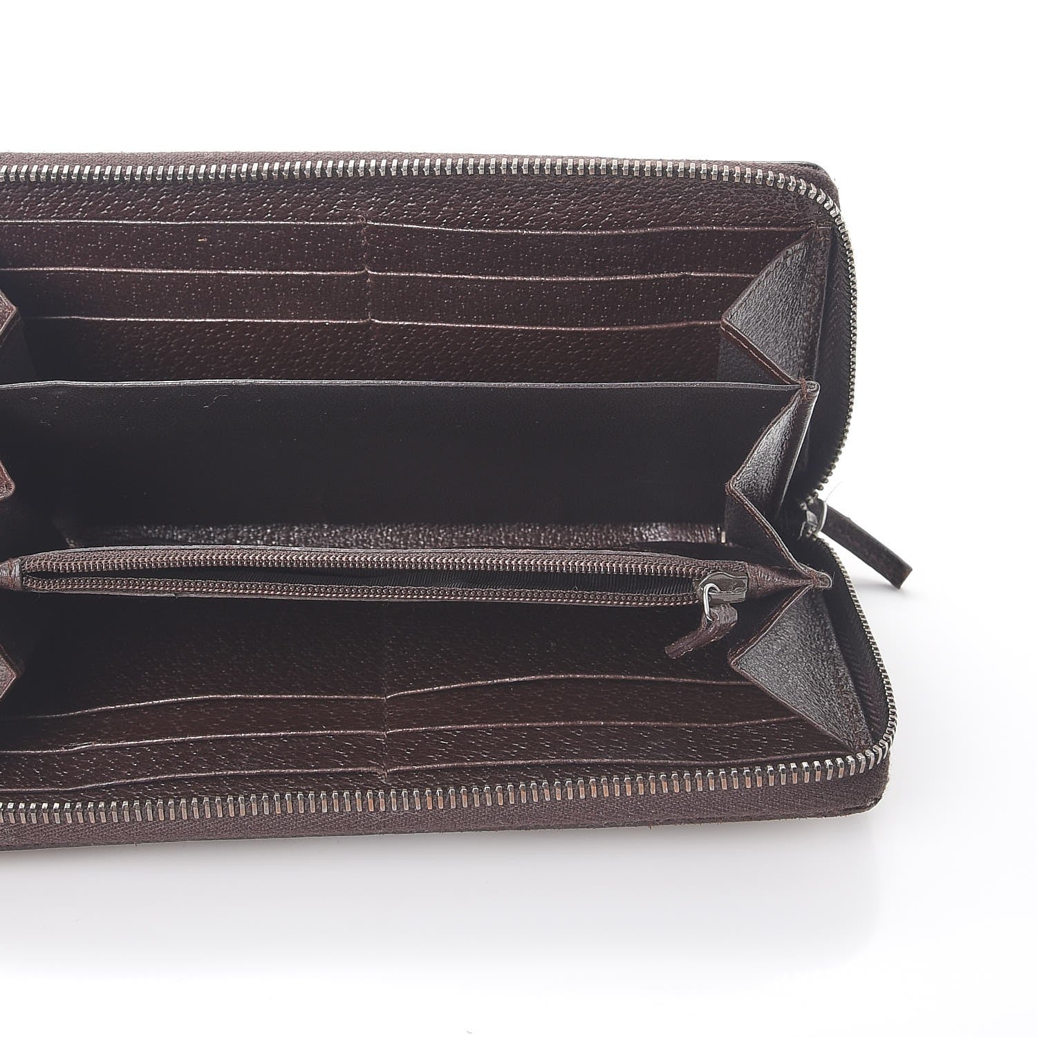 Gucci Monogram Metal Bar Zip Around Wallet Dark Brown 5 of 10