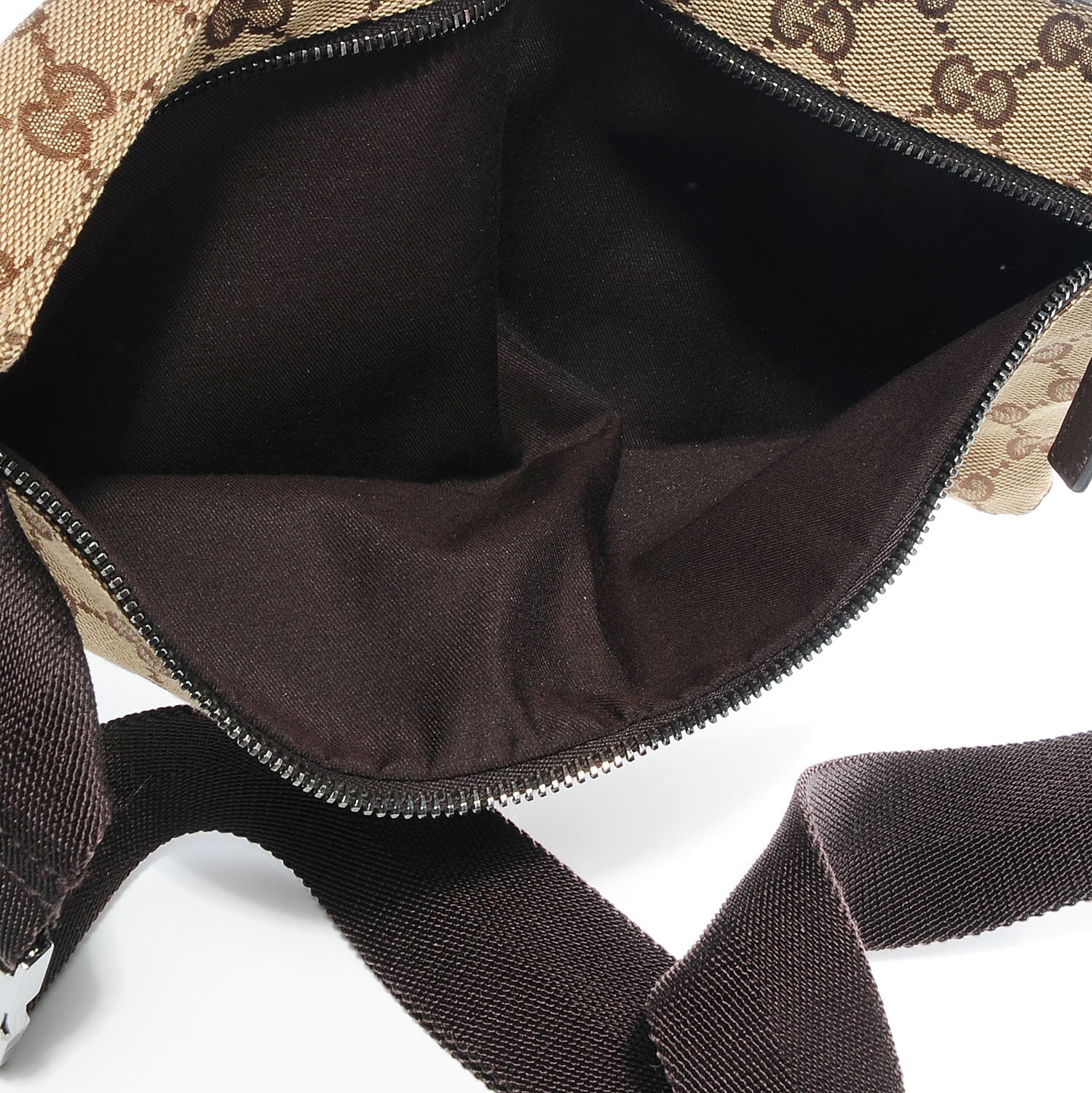 Gucci GG Monogram Web Double Pocket Belt Bag Dark Brown 8 of 8