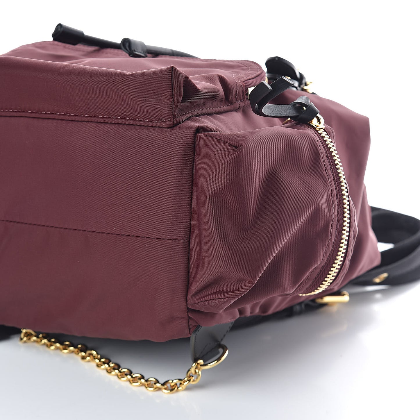 Nylon Medium Rucksack Backpack Burgundy Red
