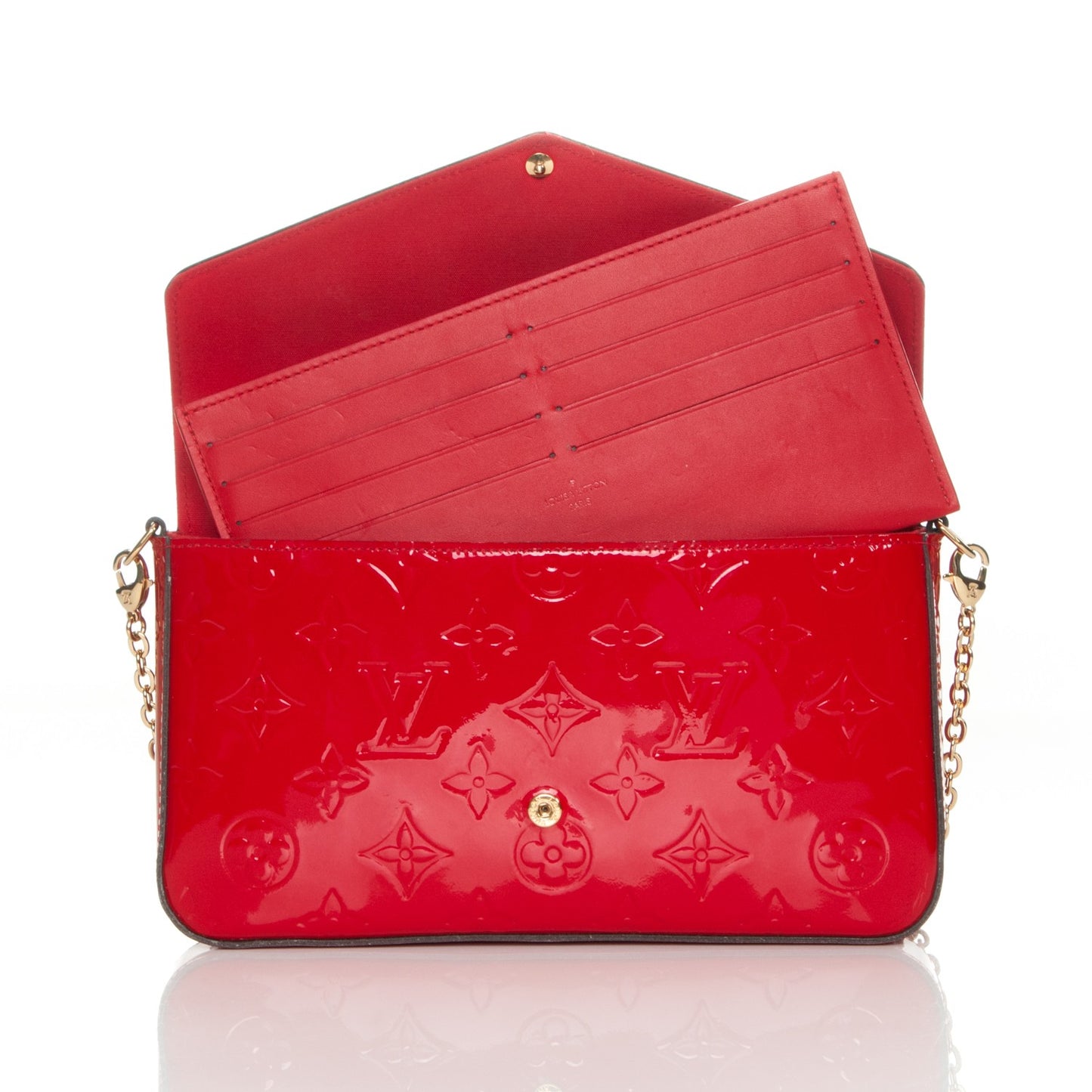 Vernis Felicie Pochette Chain Wallet Cherry