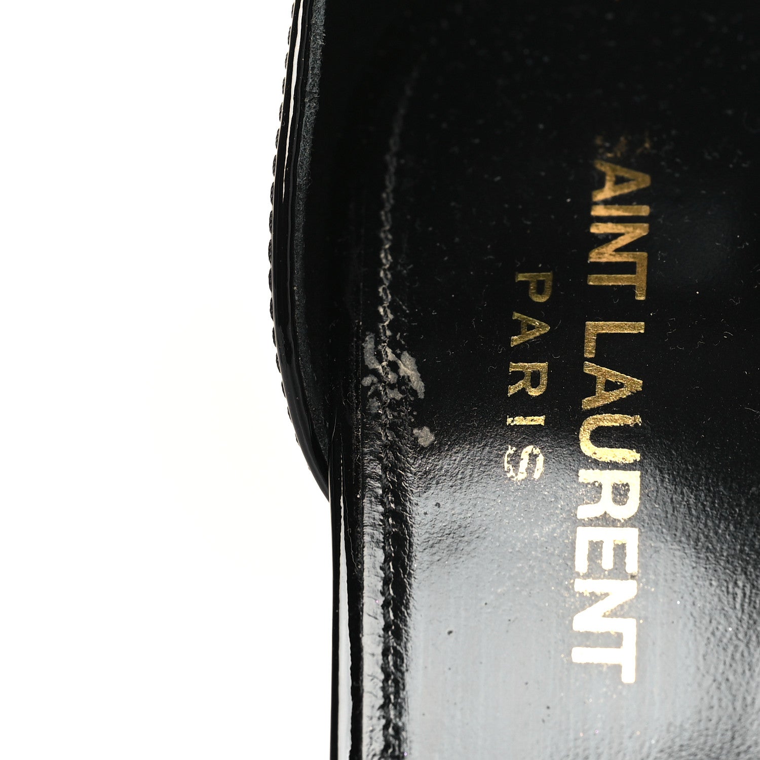 Saint Laurent Patent Calfskin Opyum 110 Sandals 37.5 Black Gold 10 of 12